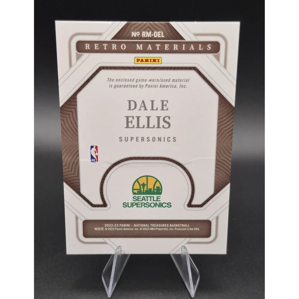 2022 National Treasures Dale Ellis #RM-DEL  Retro‎ Materials /99 Supersonics
